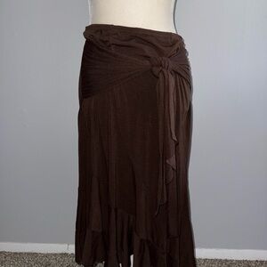 Tracy Evans Asymmetrical Brown Skirt